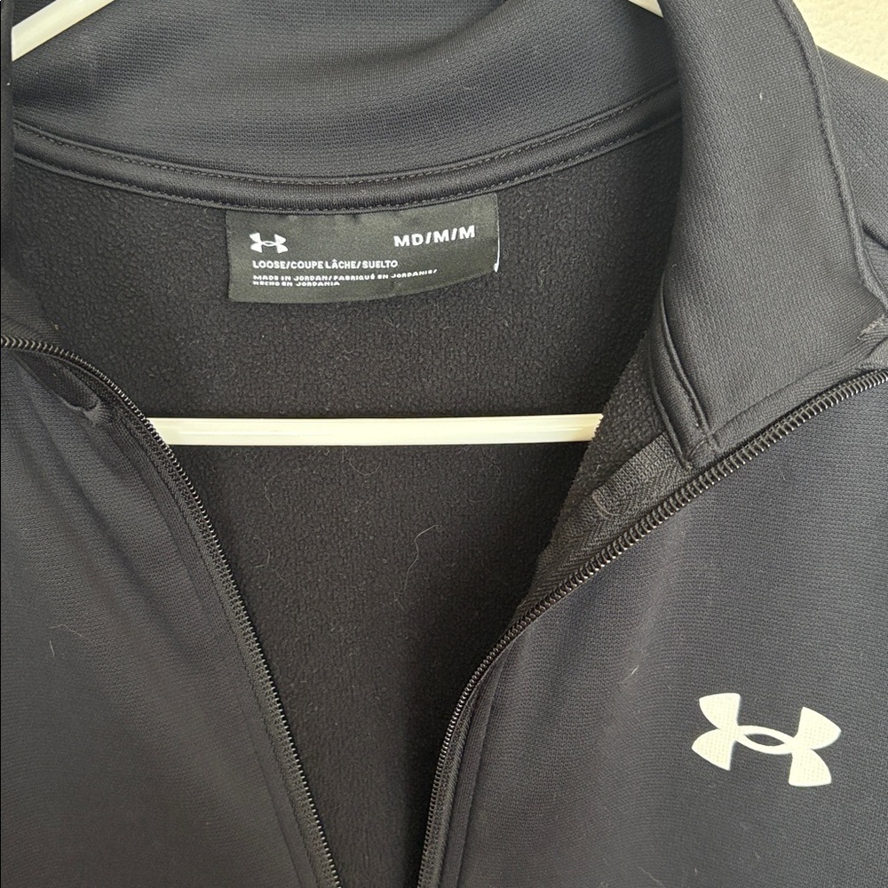 Under Armour Men’s Quarter Zip Pullover Fleece Black Size Medium - Picture 2 of 6